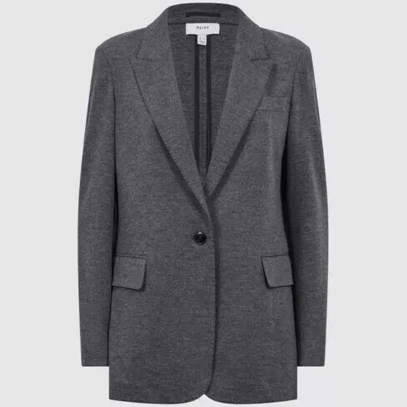 $540 Unworn Reiss Amalie Wool Single Breasted Blazer in Charcoal - Picture 2 of 10